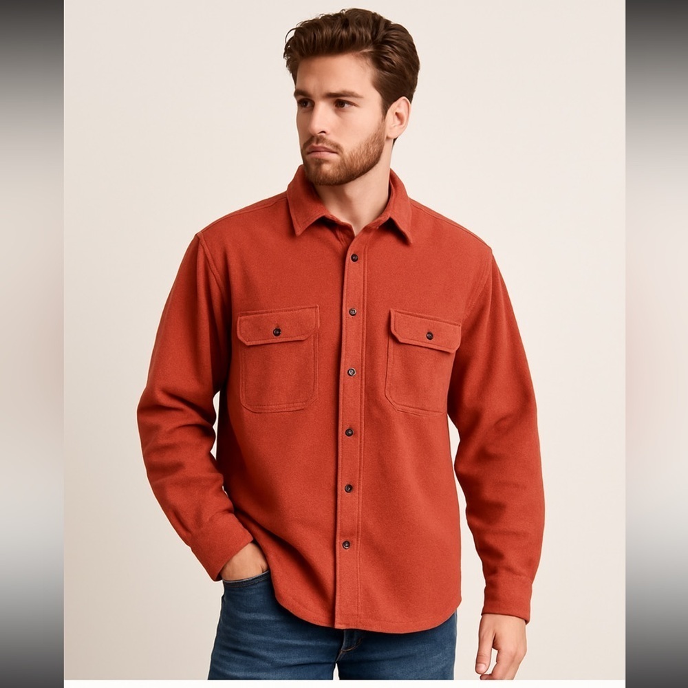 Vtg Moose Creek Men’s Flannel Shirt  Size XL Heavyweight Red Chamois Outdoors